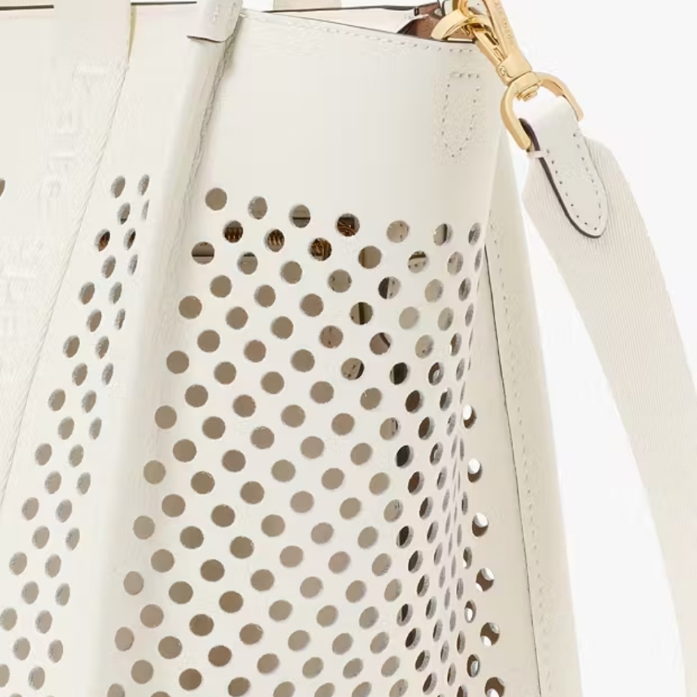 Kate Spade Kip Perforated Small Tote Bag, Meringue - Picture 6 of 6